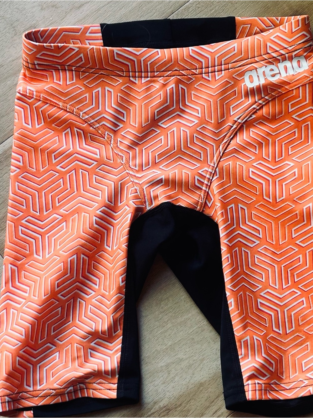 Arena Kids Orange Geometric Swim Trunks boys size 24 us